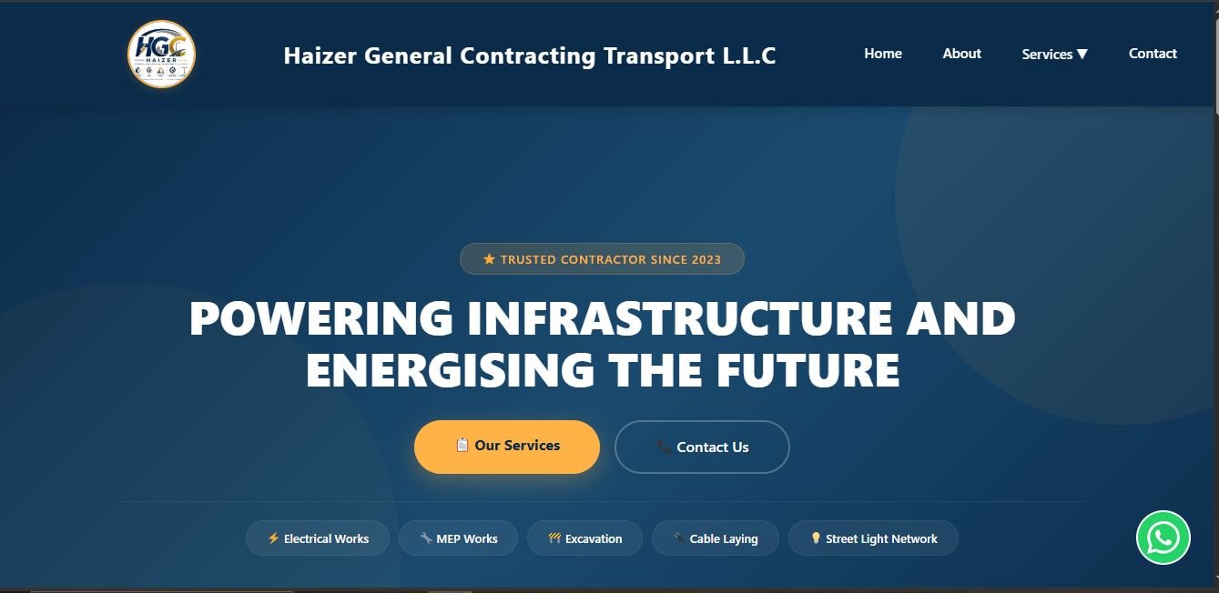 Haizer Contracting Website